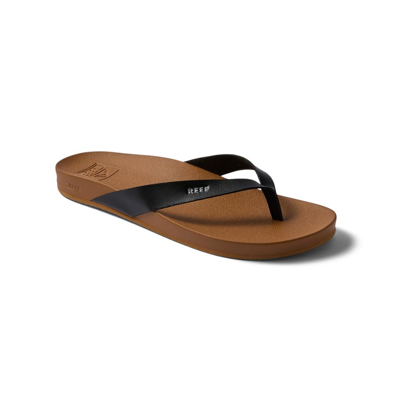 Reef Cushion Court Womens Flip Flop, Molded Cushion Footbed, Arch Support, Black/Natural, 8 - Image 2